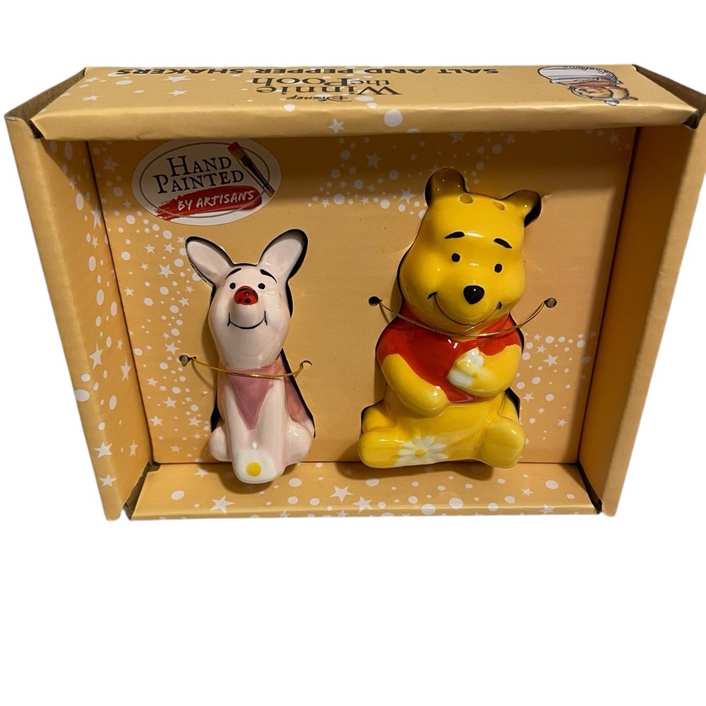 Hand Painted Winnie the Pooh & Piglet Ceramic Figures - NWT